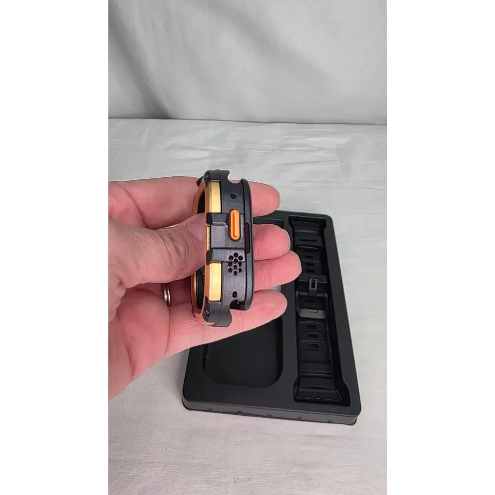 Black 49mm Rugged Case Band Kit for Apple Watch Ultra 3 2 1 Gold No Watch
